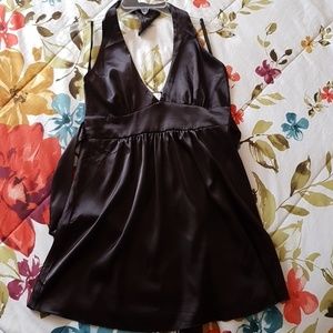 Halter satin top with tie